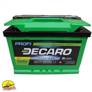 Автомобільний акумулятор 60Ah-12v DECARO PROFI (242x175x175),L,EN600